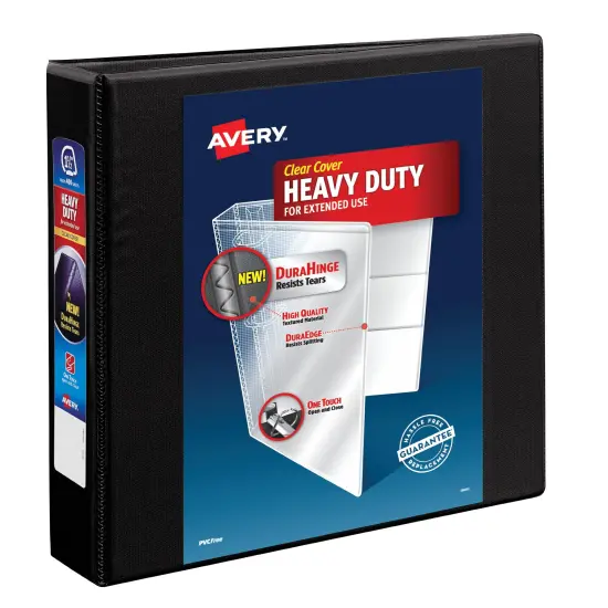 Avery Heavy-Duty View 3 Ring Binder, 1.5" One Touch EZD Ring, Holds 8.5" x 11" Paper, Black (79695) {1}
