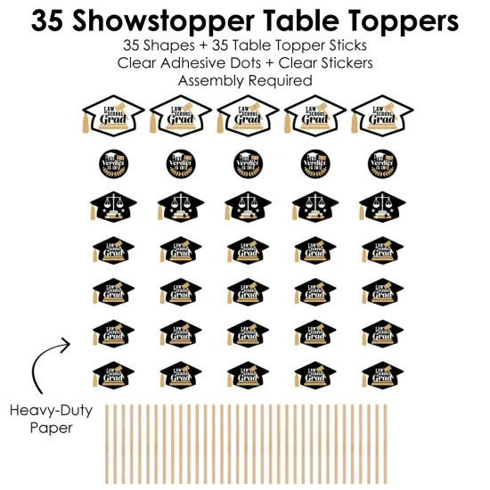 Big Dot of Happiness Law School Grad - Future Lawyer Graduation Party Centerpiece Sticks - Showstopper Table Toppers - 35 Pieces {7}