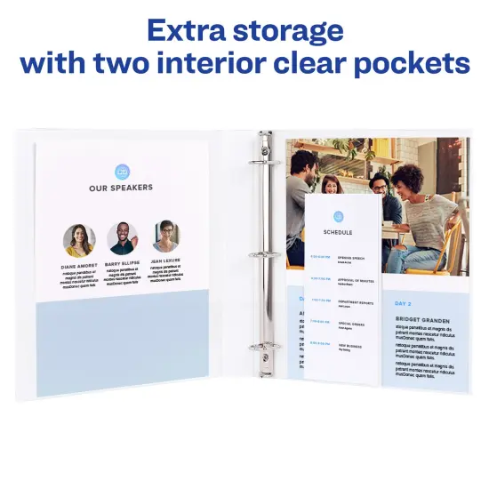 Avery Economy View 3 Ring Binders, 1" Round Rings, 4 White Binders (19200) {3}