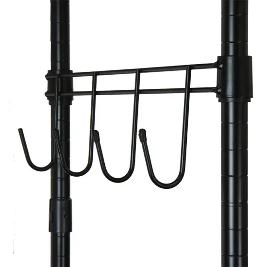 Oceanstar Garment Rack with Adjustable Shelves with Hooks Black {7}