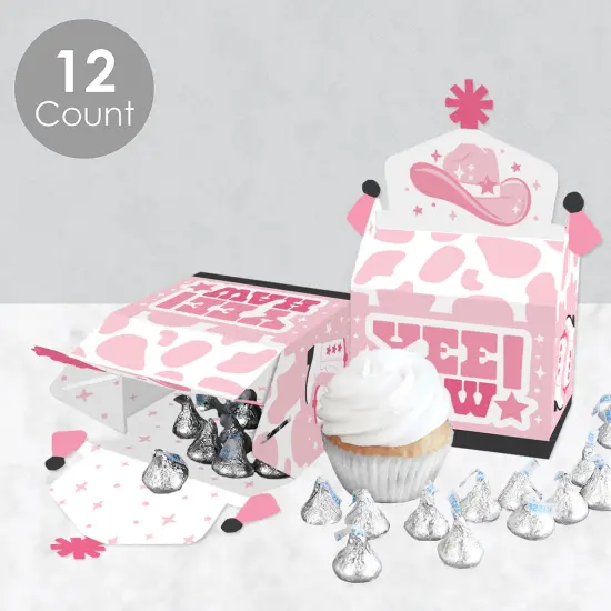 Big Dot of Happiness Rodeo Cowgirl - Treat Box Party Favors - Pink Western Party Goodie Gable Boxes - Set of 12 {4}