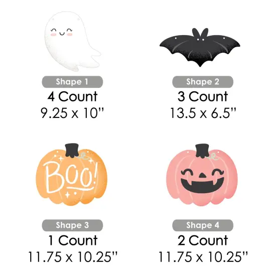 Big Dot of Happiness Hanging Pastel Halloween - Outdoor Pink Pumpkin Party Hanging Porch and Tree Yard Decorations - 10 Pieces {7}