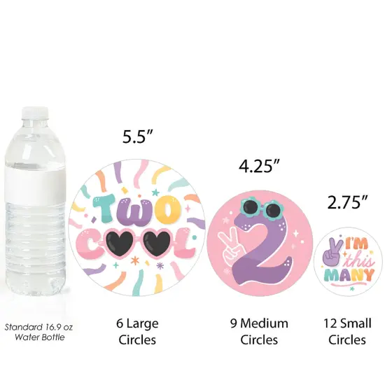 Big Dot of Happiness Two Cool - Girl - Pastel 2nd Birthday Party Giant Circle Confetti - Party Decorations - Large Confetti 27 Count {4}