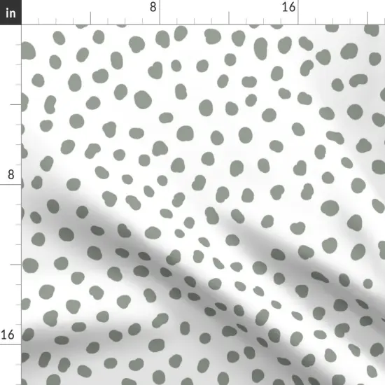 Various Fabrics by the Yard or Fat Quarter Minimal Green Dots Polka Scattered Custom Printed Fabric by Spoonflower {2}