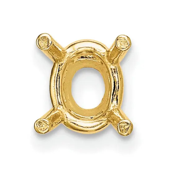 14K Gold 4 Prong Oval Basket Setting 7mm {2}