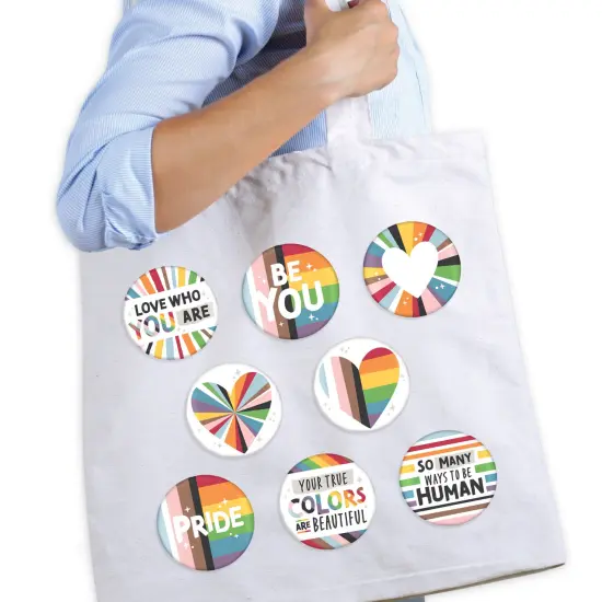 Big Dot of Happiness So Many Ways to Be Human - 3 inch Pride Party Badge - Pinback Buttons - Set of 8 {3}
