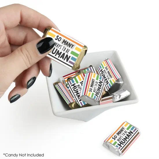 Big Dot of Happiness So Many Ways to Be Human - Mini Candy Bar Wrapper Stickers - Pride Party Small Favors - 40 Count {3}