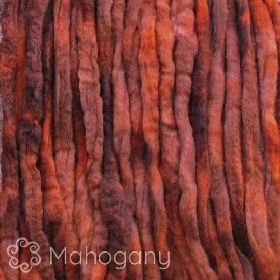 LEARN TO SPIN - Beginner's Spinning Kit with Hand Dyed BFL Roving, Drop Spindle & Printed Instructions w/ Video. Many Colors. Mahogany {2}