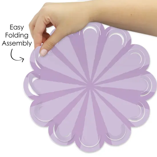 Big Dot of Happiness Purple Stripes - Simple Party Round Table Decorations - Paper Chargers - Place Setting For 12 {6}