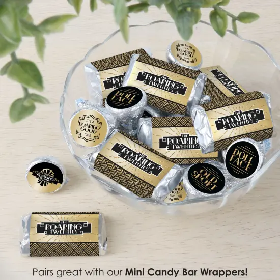 Big Dot of Happiness Roaring 20's - 1920s Art Deco Jazz Party Small Round Candy Stickers - Party Favor Labels - 324 Count {7}