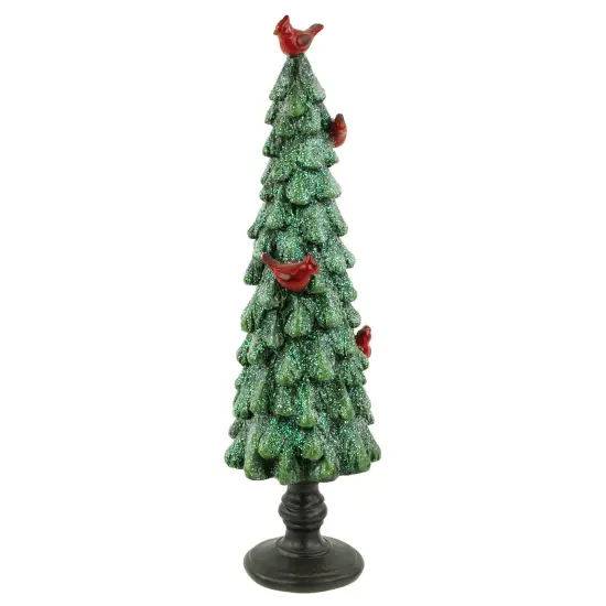 Northlight Glittered Tree with Cardinals Christmas Decoration - 11" - Green and Red {7}