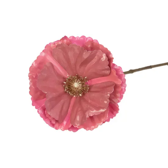 Northlight Poppy Flower Artificial Christmas Stem Spray - 18" - Pink {3}