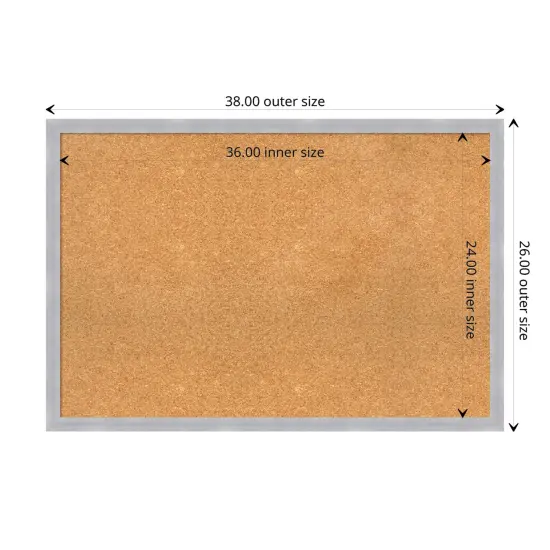 Grace Narrow Framed Corkboard, Natural Cork Nickel {3}
