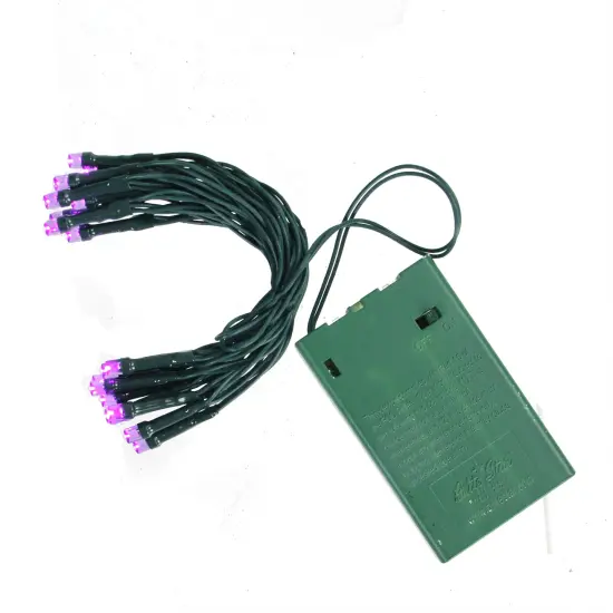 Brite Star LED Wide Angle Mini Christmas Lights - Purple - 6.25 ft Green Wire - 20ct {3}