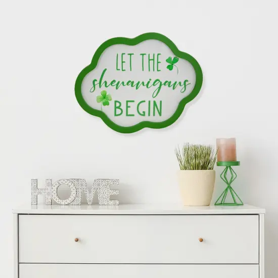 Northlight Let the Shenanigans Begin St. Patricks Day Framed Wall Sign - 14" Green {3}