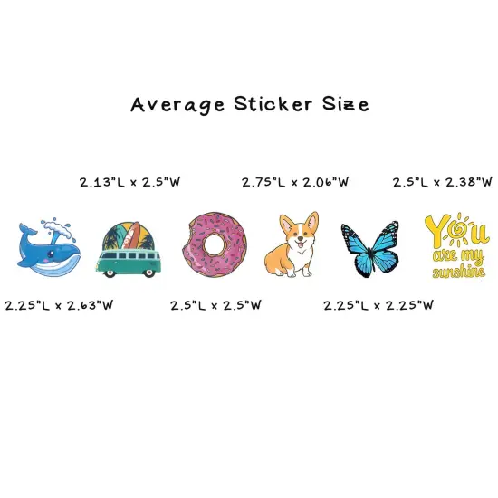 Wrapables Waterproof Vinyl Stickers for Water Bottles, Laptop, Phones, Skateboards, Decals for Teens, 100pcs Groovy Vibes {5}