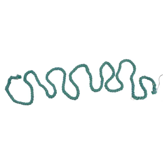 Kurt Adler LED Lighted Teal Cotton Rope with Timer - Warm White - 9.8 feet Blue {3}