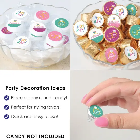 Big Dot of Happiness Just Engaged - Colorful - Engagement Party Small Round Candy Stickers - Party Favor Labels - 324 Count {6}