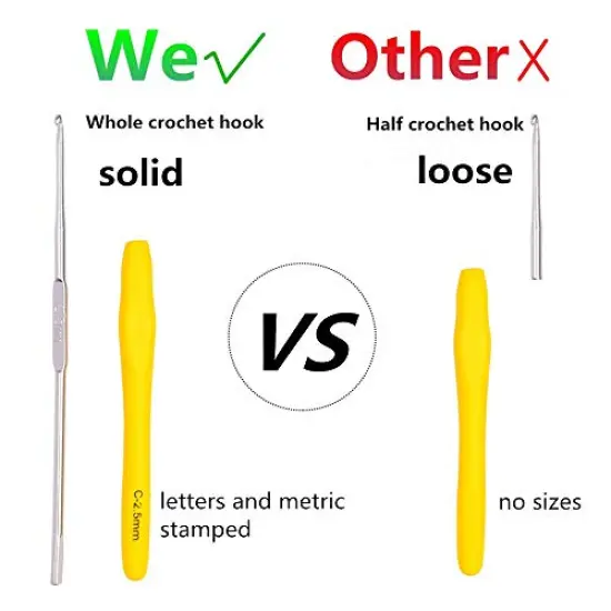 14 Size Crochet Hooks Set,MultiColor,2mm(B)-10mm(N) Ergonomic Crochet Hooks with Case for Arthritic Hands, Extra Long Crochet Needles {3}