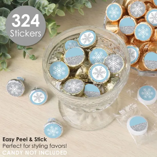 Big Dot of Happiness Winter Wonderland - Snowflake Holiday Party and Winter Wedding Small Round Candy Stickers - Party Favor Labels - 324 Count {3}