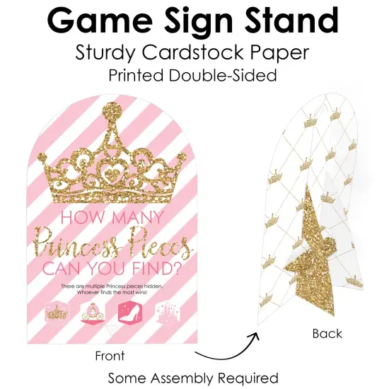 Big Dot of Happiness Little Princess Crown Pink Baby Shower or Birthday Party Scavenger Hunt - 1 Stand and 48 Game Pieces - Hide and Find Game {7}