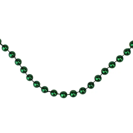Northlight Shiny Metallic Beaded Christmas Garland - 15' x .25" - Emerald Green - Unlit {1}