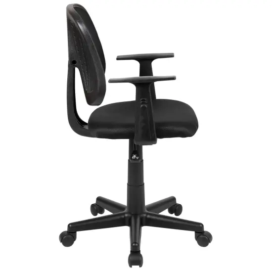 Emma and Oliver Pivot Back Mesh Swivel Task Office Chair with Arms Gray {10}