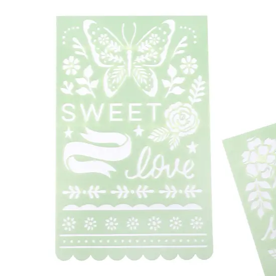 Crate Paper Gingham Garden Stencils-2/Pkg {3}