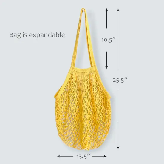 Wrapables Cotton Mesh Net Shopping Bag, Grocery Bag for Vegetables, Produce (Set of 3) Hot Pink Beige Teal {8}