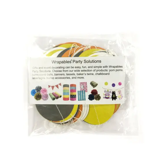 Wrapables 13ft Paper Circle Dot Garland Party Decorations (Set of 2) White/Orange/Yellow {4}