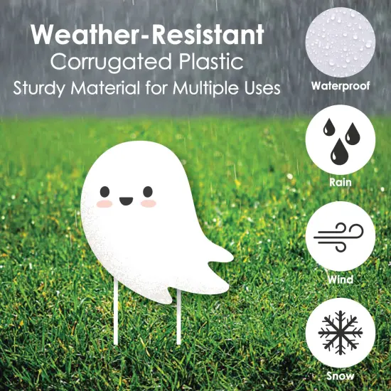 Big Dot of Happiness Pastel Halloween - Ghost, Pumpkin, Cat and Hat Lawn Decorations - Outdoor Pink Pumpkin Party Yard Decorations - 10 Piece {6}