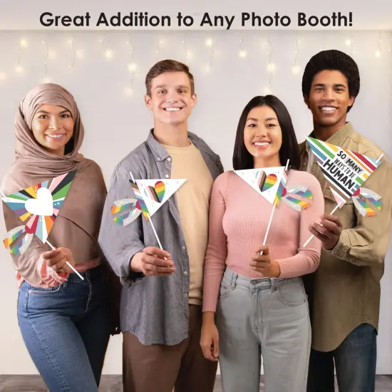 Big Dot of Happiness So Many Ways to Be Human - Triangle Pride Party Photo Props - Pennant Flag Centerpieces - Set of 20 {6}