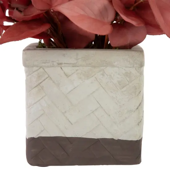 Northlight Real Touch&trade; Artificial Peperomia Plant in Square Lattice Designed Pot - 7" -Brick Red {6}