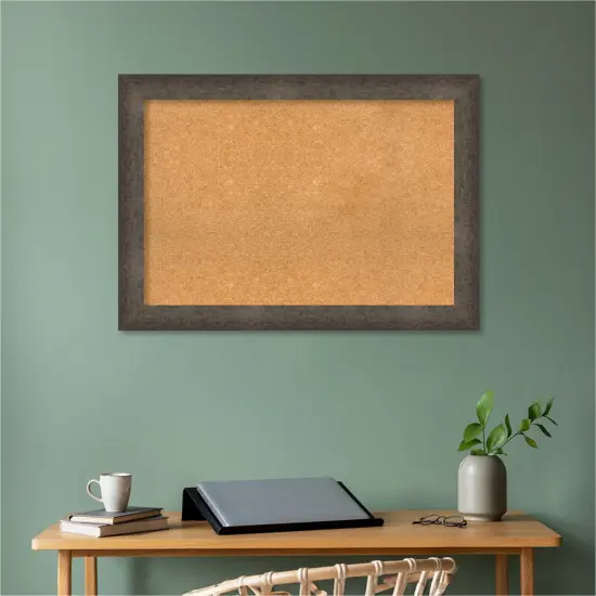 Dappled Wood Framed Corkboard, Natural Cork Dappled Light Bronze {5}