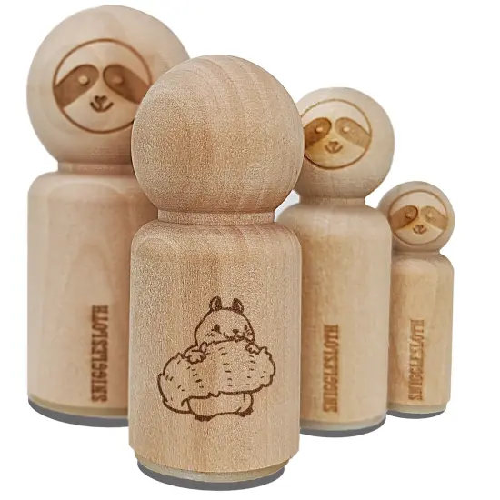 Shy Squirrel Hiding Behind Tail Rubber Stamp for Stamping Crafting Planners {7}