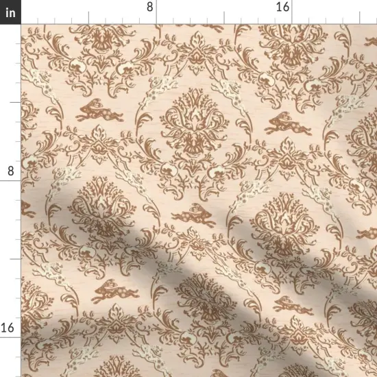 Various Fabrics by the Yard or Fat Quarter Traditional Damask Earth Tone Classic Victorian Regency Custom Printed Fabric by Spoonflower {2}