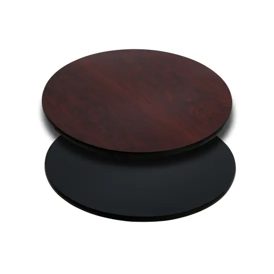 Emma and Oliver 24" Round Table Top with Reversible Laminate Top Mahogany {2}