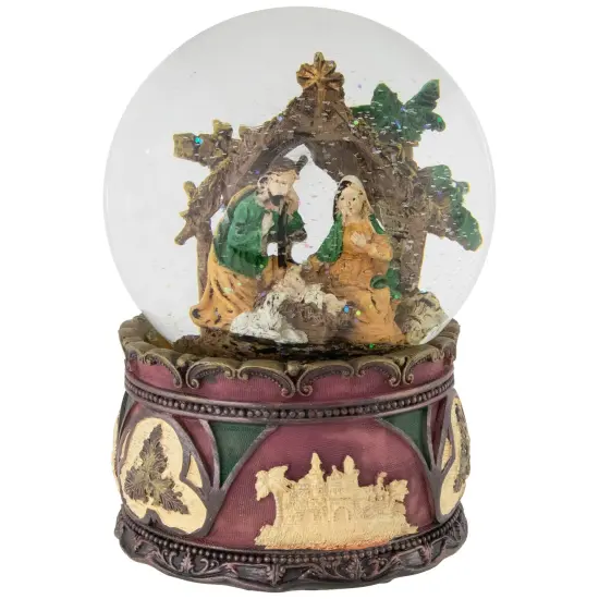 Northlight Holy Family Nativity Scene Christmas Snow Globe - 5.75" Brown {1}