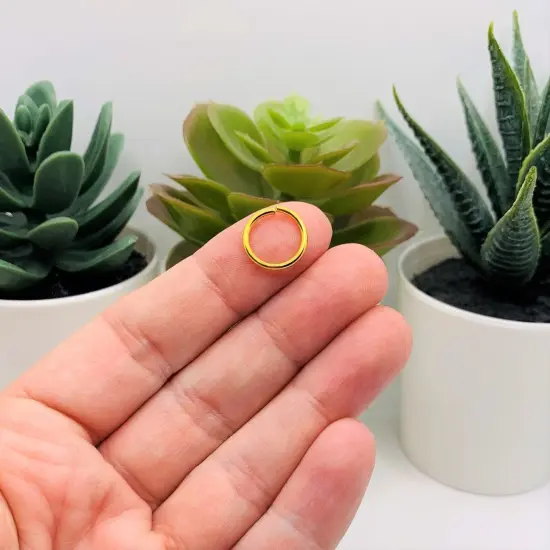 100, 500 or 1,000 Pieces: 12 mm Gold Plated Open Jump Rings, 17g {3}