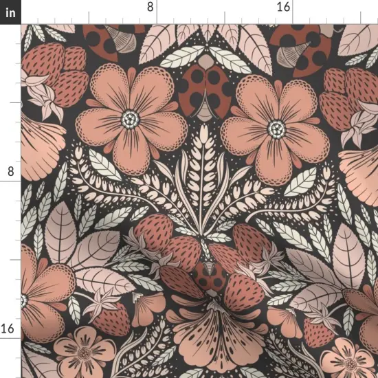 Various Fabrics by the Yard or Fat Quarter Botanical Fruit Flower Insect Rose Berries Custom Printed Fabric by Spoonflower {2}