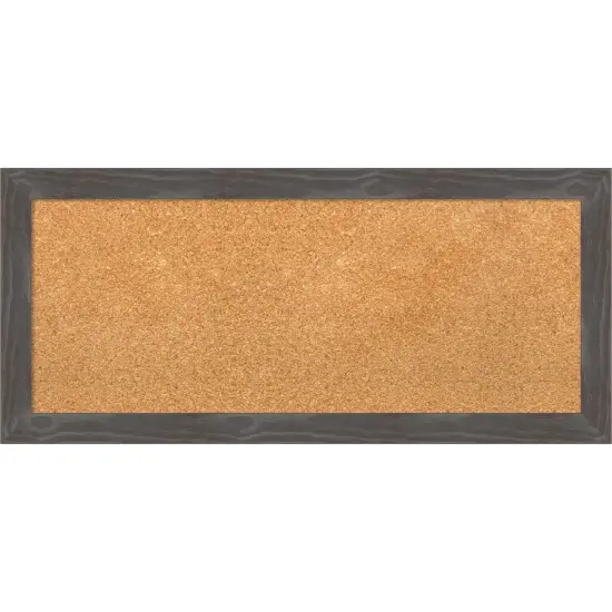 Woodridge Rustic Grey Wood Framed Corkboard, Natural Cork {7}