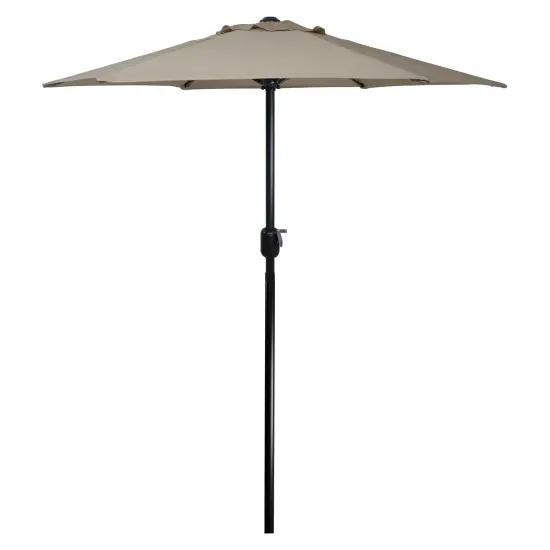 Northlight 6.5ft Outdoor Patio Market Umbrella with Hand Crank, Taupe Brown {1}