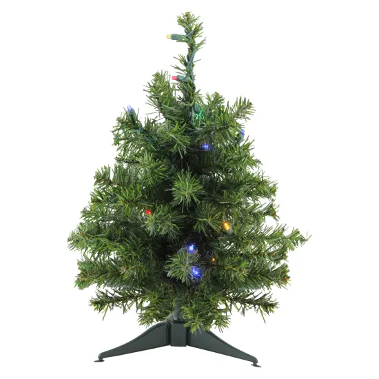 Northlight Pre-Lit Canadian Pine Artificial Christmas Tree - 18" - LED Multicolor Lights Green {3}