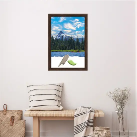 Warm Walnut Narrow Wood Picture Frame {6}