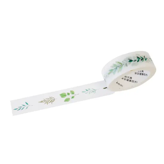 Wrapables Flowers and Greens Washi Masking Tape, 15mm x 7m Green Sprig {1}