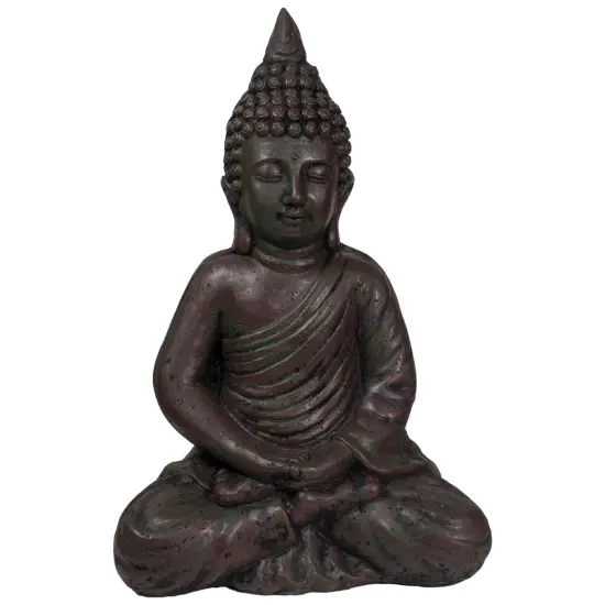 Northlight 17.5" Dark Brown Meditating Buddha Outdoor Garden Statue {1}