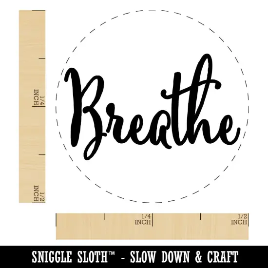 Breathe Elegant Text Self Care Self-Inking Rubber Stamp for Stamping Crafting Planners Fuchsia {1}