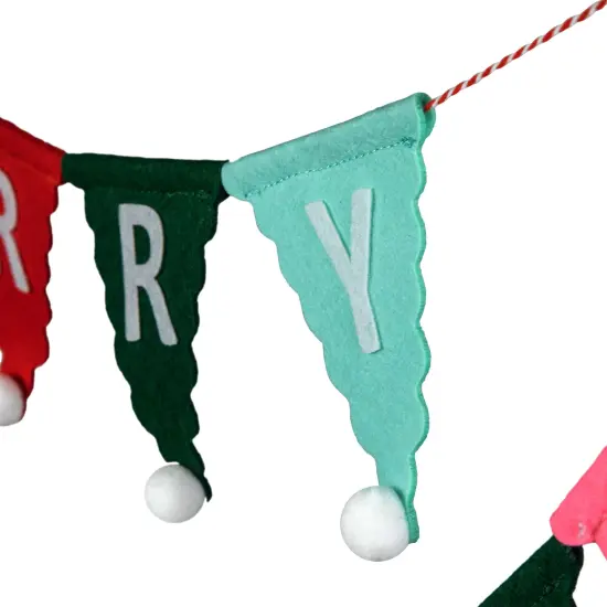 Northlight 45" Multi "Merry Christmas" Banner Garland - Unlit Green {6}