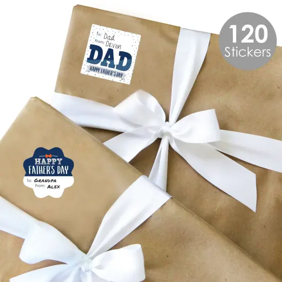 Big Dot of Happiness Happy Father's Day - Assorted We Love Dad Party Gift Tag Labels - To and From Stickers - 12 Sheets - 120 Stickers {3}