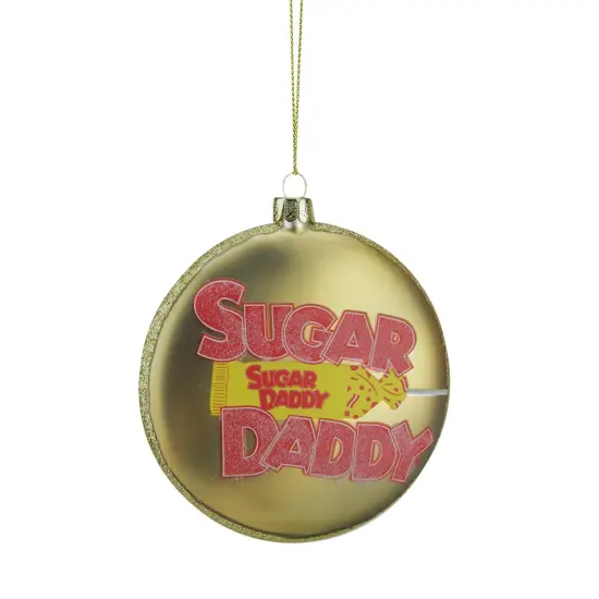 Northlight Tootsie Roll "Sugar Daddy" Milk Caramel Christmas Disc Ornament - 4" - Gold {1}
